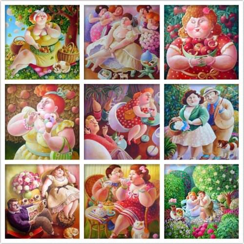 5D DIY diamond painting sexy couple diamond embroidery cartoon Fat Lady selling rhinestone pictures sexy girl diamond mosaicart