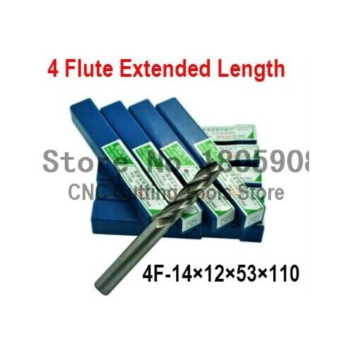 Free shipping 2pcs 14mm 4 Flute HSS & Extended Aluminium End Mill Cutter CNC Bit Milling Machinery tools Cutting tools