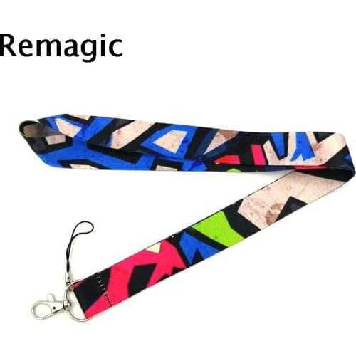 Geometric pattern Neck Strap Lanyard keychain Mobile Phone Strap ID Badge Holder Rope Key Chain Keyrings cosplay Accessory Gifts