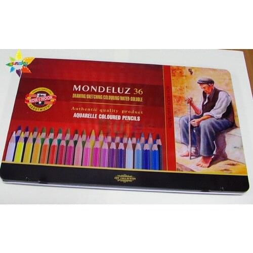 Czech Original KOH-I-NOOR 36 color 3.8mm core iron box water soluble color pencil artist painting hand drawing color pencil set