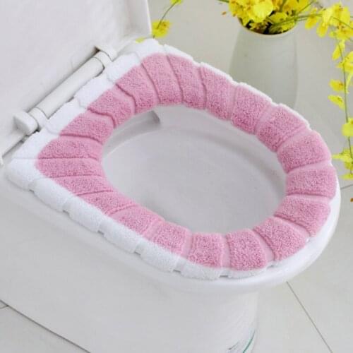 Patchwork Pattern Flannel Warm Winter Toilet Cover Mat Pumpkin Shaped Lid Pad Cover Reusable Washable Toilet Accessory