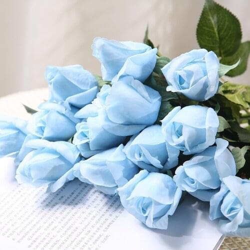 1Branch Artificial Rose Flower Lover Rose Bud Wedding Decoration Accessories Fake Flower for DIY Wedding Home Garden Decoration