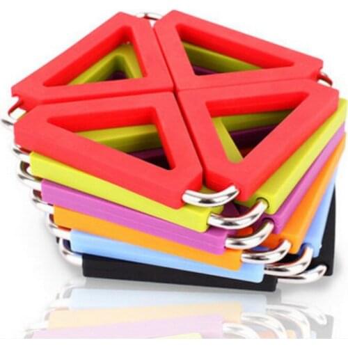 Kitchen Stainless Steel Candy Color Silicone Cup Drink Coasters Heat Insulation Patterned Pot Holder Mats Kettle Dish Plate Pad