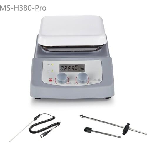 MS-H380-Pro Lab LCD Digital Magnetic Hotplate Liquid Stirrer With Ceramic Coated Plate Max. Capacity 5L + Support Clamp