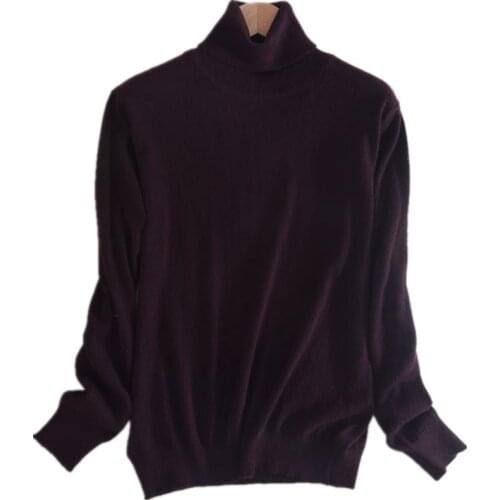 2020 Fashion Pure Color Mens Turtleneck Sweater Cotton Cashmere Sweaters Spring Autumn Loose Knitted Pullover Basic Sweater Men