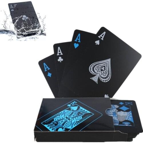 PVC Waterproof Poker Set Playing Cards Board Games Family Fun Table Game Card Box Deck Gold Foil Magic Tricks Show Entertainment