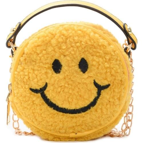 Plush Kids Messenger Bags Children Crossbody Bag Cute Smiley Toddler Kindergarten Shoulder Bags for Girl Boys Fashion Baby Purse
