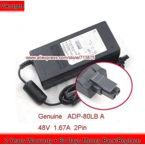 Genuine Delta ADP-80LB A 48V 1670mA AC DC Adapter 48V 1.67A Laptop Charger for AIR-CT2500 POS Machine WLAN2500 2504 PWR-2504-AC