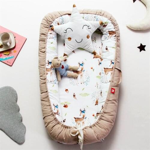 Portable Baby Bionic Bed Nest Toddler Cradle Baby Bassinet Bumper Foldable Sleeper Pillow Cushion Anti-squeeze Anti-collision