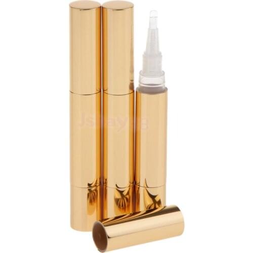 3 Pieces 5ml Empty Twist Pen Cosmetic Tubes Container Lip Gloss Refillable Vials Gold/ Silver/ Clear