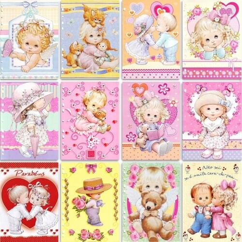 QIZITENG Cartoon Cute Angel Baby Diamond Painting Full Square Round Diamond Embroidery Handmade Mosaic Home Decoration Gift