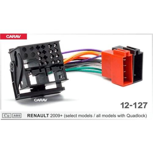 CARAV 12-127 ISO Radio Adapter for RENAULT 2009+ Wiring Harness Connector Lead Loom Cable Plug Adaptor Stereo