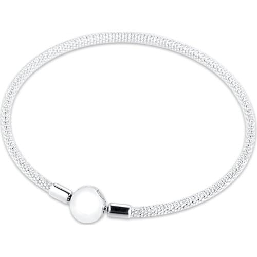 Mesh Bangle 100% 925 Sterling Silver Jewelry Free Shipping