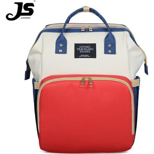 Jusanbaby Nappy Backpack Bag Mummy Large Capacity Bag Mom Baby Multi-function Waterproof Travel Diaper Bags baby stuff