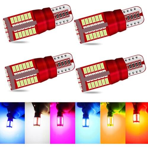 A Pack T10 W5W led Canbus Bulbs 168 194 No Error Led Interior Dome Light Parking light bulbs 57SMD 4014 Chips White Orange Red