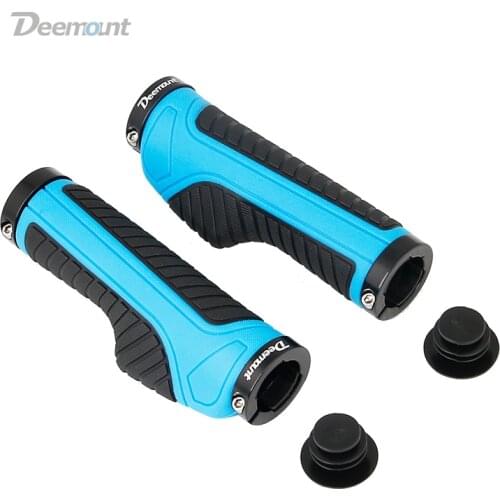 Deemount Bicycle Grips 2 Ends Fixed Lock Rings Gear Not-slip Shock Absorption Handlebar Rubber Grips Dual Color Casing