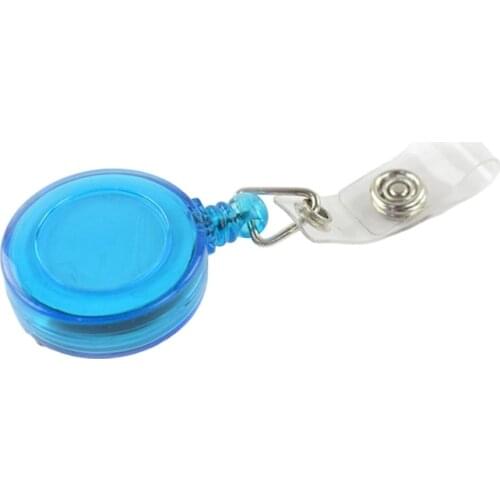 Round-shaped ID Cards Lanyard Clip Badge Key Card Name Tag Holders Retractable
