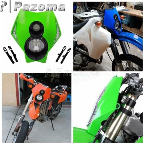 Green Motocross Dirt Bike Off Road Headlamp Motorcycle Universal Headlight for Kawasaki KLX 150 KX KDX KLE KLR 110 250 450
