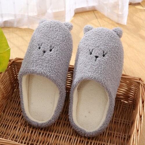 Womens Slippers Bear Lovely Slippers for Home Plush Warm Winter Slippers Non-slip Light Weight Soft Unisex Slippers women