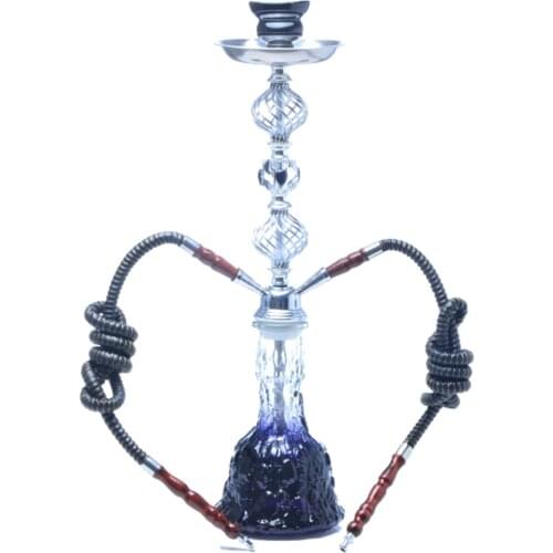 1Set Glass Shisha Pipe With Double Hose Hookah Set Accessories Crystal Narguile Chicha Ceramic Bowl Charcoal Tongs кальян