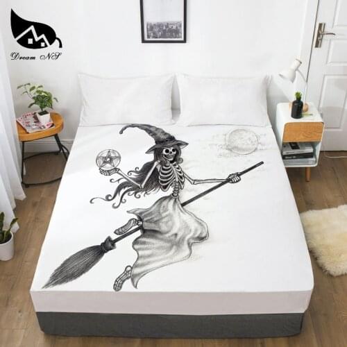 Dream NS Hand Painted Skull Couple Dress Up Bedroom Home Textile Sheets 3D Print Mattress Cover Sheet Bettlaken 1PCS
