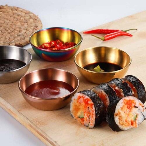 1pcs Golden Stainless Steel Condiment Sauce Cups Tomato Sauce Container Dipping Bowl for Restaurant Home Party