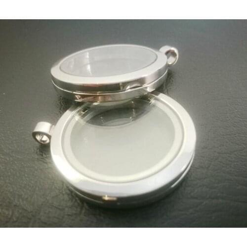 100PCS/lot 30MM Plain Round Glass Magnetic Memory Floating Locket Fit For Floating Locket Charms
