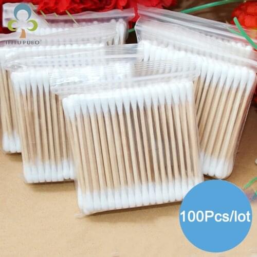 100Pcs/lot Disposable double-headed cotton swab Multipurpose Clear earwax eyes Clean up the wound jewelry cotton swabs YJN