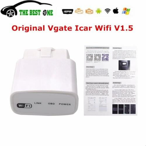 2019 Newest 100% Original Vgate Icar Wifi ELM327 V1.5 OBD2 Reader ELM 327 Auto Diagnostic Scanner Interface For iOS/Android/PC