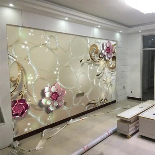 3D Embossed Rose Flower Photo Wallpaper Mural 3d Large Size for Living Room Wedding Room Wall Art Decor Photo Printed Painting