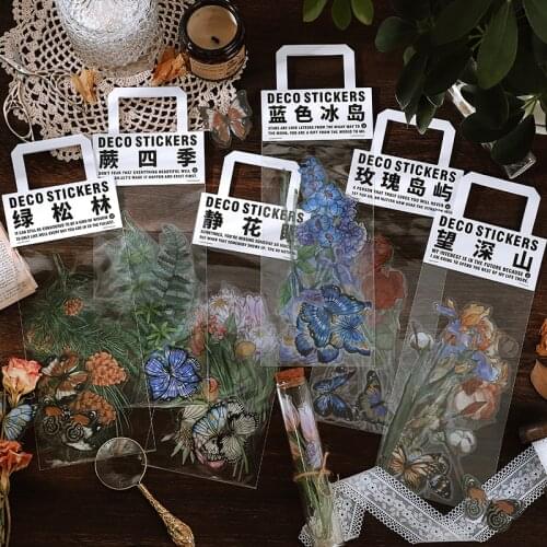 6 designs Mountain Wild Love Letter Series Decorative Sticker Scrapbook Diary Toy Decorative Album DIY Stationery Sticker