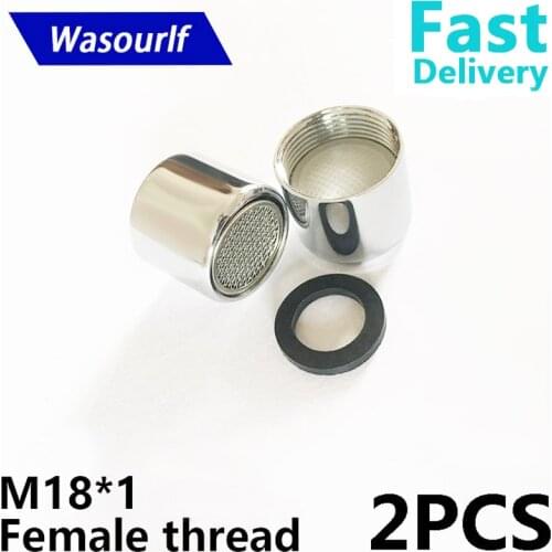 WASOURLF 2 PCS good quality M18 female thread faucet aerator tap bubble brass shell basin kitchen bathroom free shipping