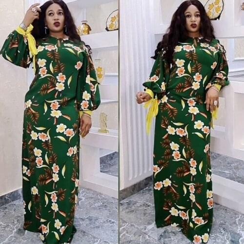 African Dresses for Women 2021 Dashiki African Women Printing Long Sleeve Dress African Clothes Women American Clothing