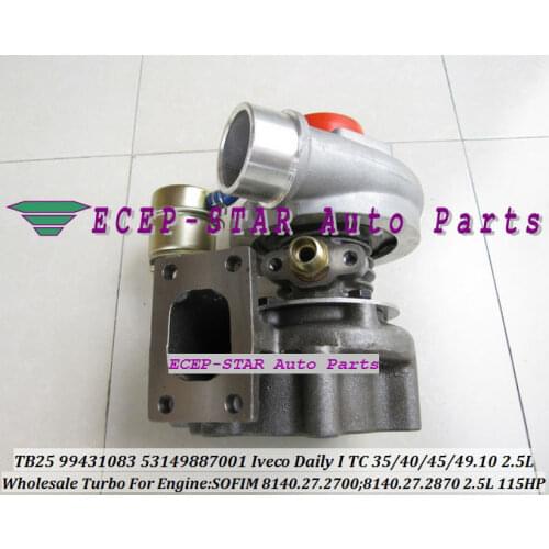 Free Ship TB25 99431083 K14 53149887001 53149707001 Turbo For IVECO Commercial Daily 88- SOFIM 8140.27.2700 7140.27.2870 2.5L