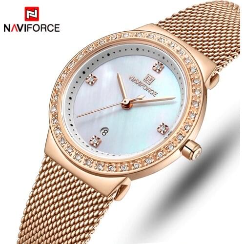 Women Watch NAVIFORCE Fashion Casual Quartz Watches Ladies Waterproof Wristwatch Stainless Steel Girl Clock Relogio Feminino