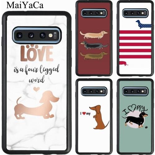 Dachshund Sausage Dog Love Case For Samsung Galaxy S20 Plus S10 S9 Note 20 Ultra A51 A71 A31 A21S A20e A40 A50 A70 M31