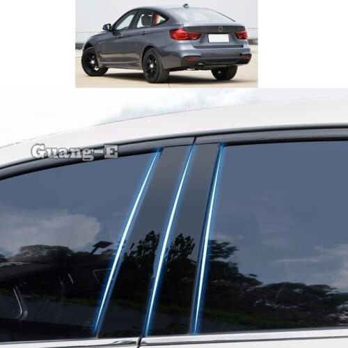 For Bmw 3-Series GT 2013 2014-2021 Car PC Material Pillar Post Cover Door Trim Window Piano Black Molding Sticker Plate Parts