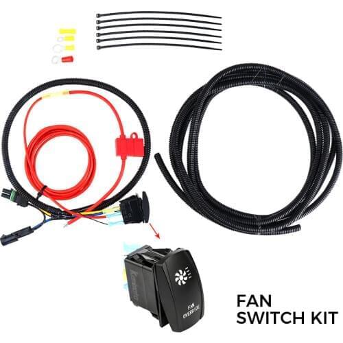 KEMIMOTO UTV Fan switch kit for Polaris RZR Ranger 800 900 XP 1000 for Can Am Maverick Defender Commander X3