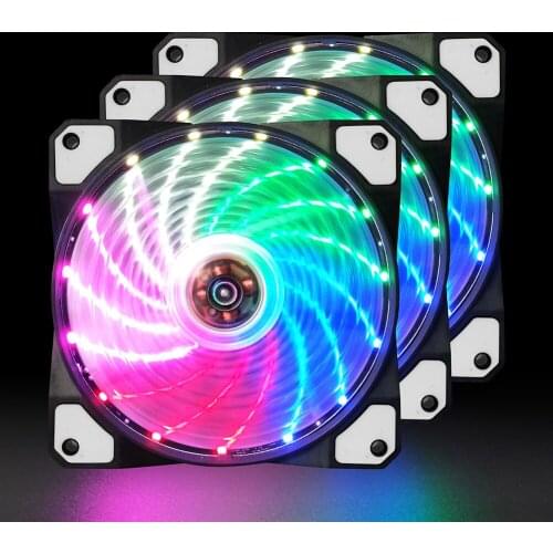 120mm PC Case Fans Silent LED Cooling Fan 12V DC 4Pin Radiator CPU Cooler Computer Accessories