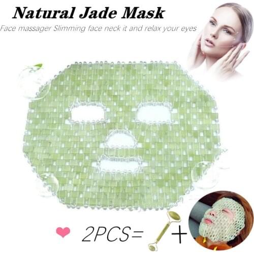 1Set Eye Fatigue Relief Natural Jade Stone Face Mask Facial Sleep Eye Massage Mask for Face Anti-wrinkle Cold Therapy