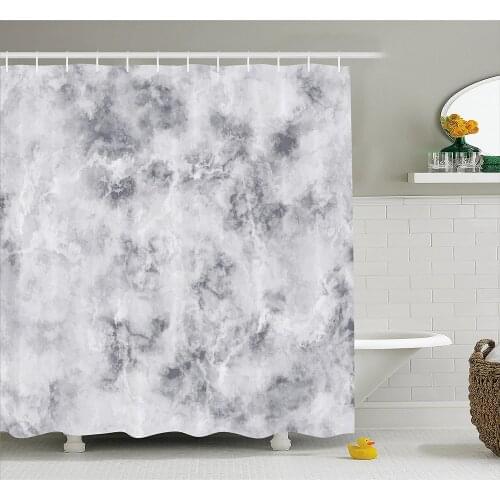 Marble Shower Curtain Granite Surface Pattern with Stormy Details Natural Mineral Formation Print Home Decor Bathroom Curtains