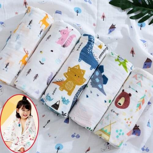 120*120cm Muslin Swaddle Newborn Baby Blankets Eco Soft Cotton Children Towel Infant Kids Wrap Sleepsack Stroller Cover Play Mat