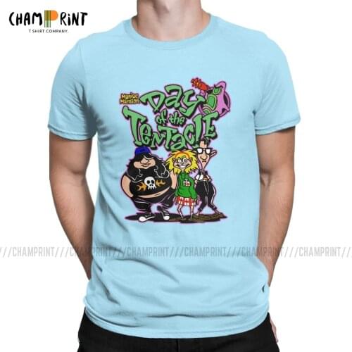 Day Of The Tentacle Men T Shirt Novelty Tee Shirt Short Sleeve Round Neck T-Shirt Cotton Party Clothes