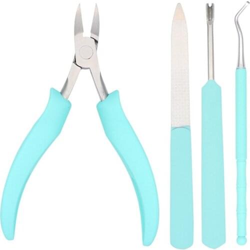 4 Pcs Set Dead Skin Stainless Steel Nail Cuticle Scissor Spoon Pusher Sliver Nipper Nail Tools Art Remover Professional 1 order
