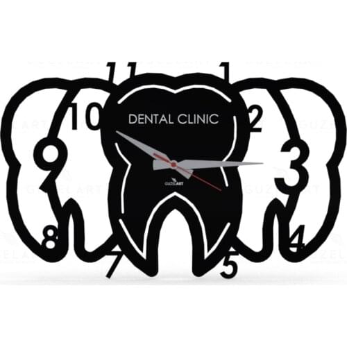 Dental clinic wall clock GuzelArt Decorative Wall Clock Living Room Decoration Wall Decor Wooden Modern Design Home Decor Black