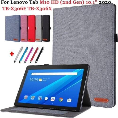 Tablet for Lenovo Tab M10 HD TB X306 10.1'' Case Cloth TPU For Lenovo Tab M10 HD 2 2nd Gen TB-X306F TB-X306X Case Coque + Pen