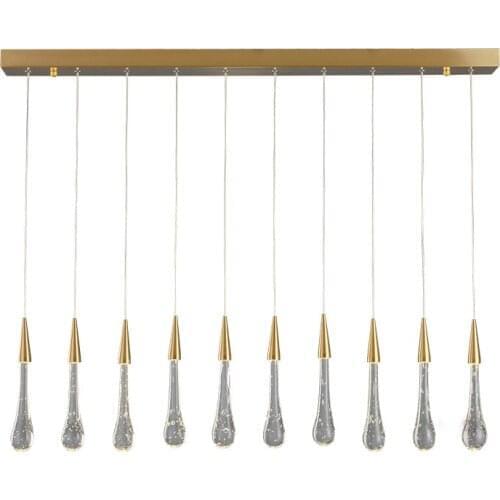 Water drop pendant lighting LED modern suspension lamp gold hanging light for dining table bedside loft beautiful light fittings