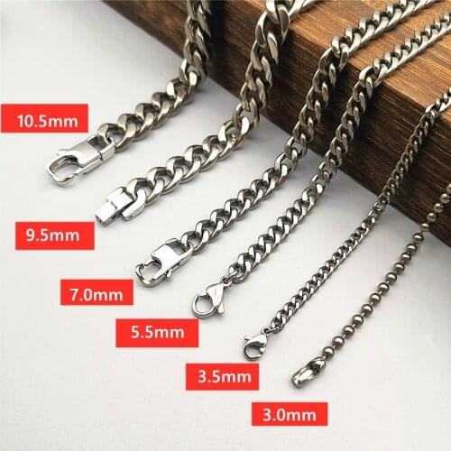 Titanium Necklace, No Nickel for Sensitive Skin, Simple Modern Elegant Pure Titanium Curb Chain Necklace