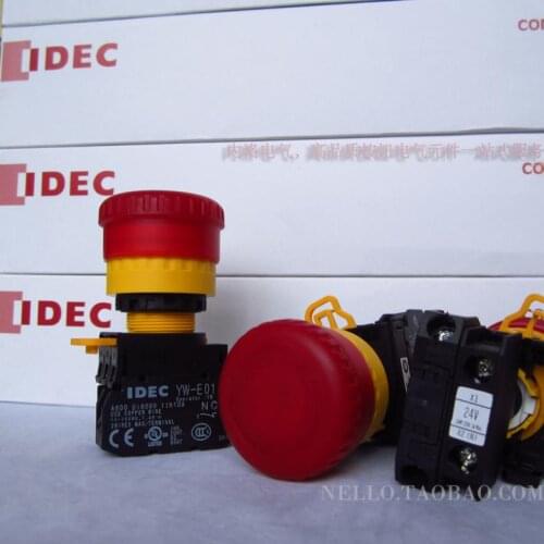 [ SA ]IDEC Izumi of Japan illuminated emergency stop switch 22mm YW1L-V4E01Q4R 1 NC LED DC24V--10PCS/LOT