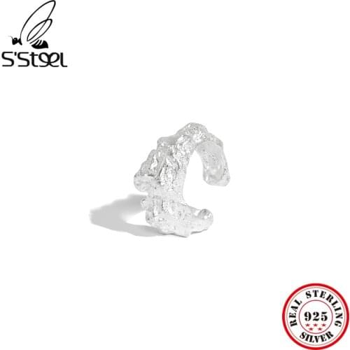 SSTEEL Minimalist Clip Earrings For Women Sterling Silver 925 Earring Trendy Designer Irregular Korean Party Earings Jewellery